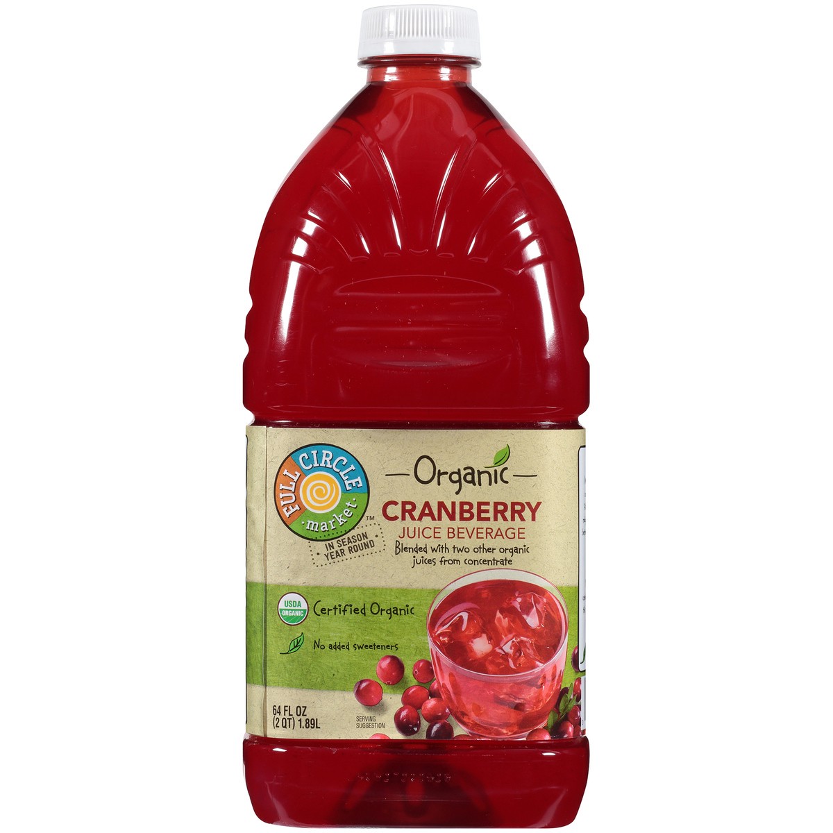 slide 6 of 9, Full Circle Market Organic Cranberry Flavored Juice Beverage 64 fl oz, 64 fl oz