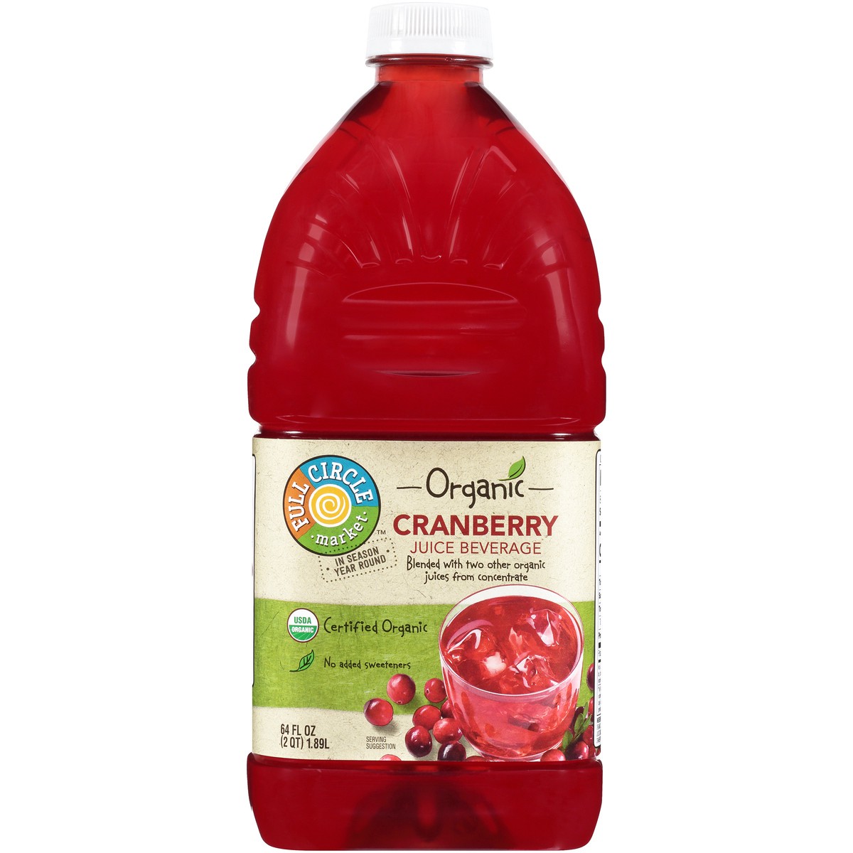 slide 5 of 9, Full Circle Market Organic Cranberry Flavored Juice Beverage 64 fl oz, 64 fl oz
