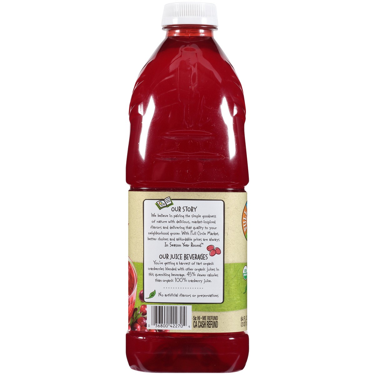 slide 7 of 9, Full Circle Market Organic Cranberry Flavored Juice Beverage 64 fl oz, 64 fl oz