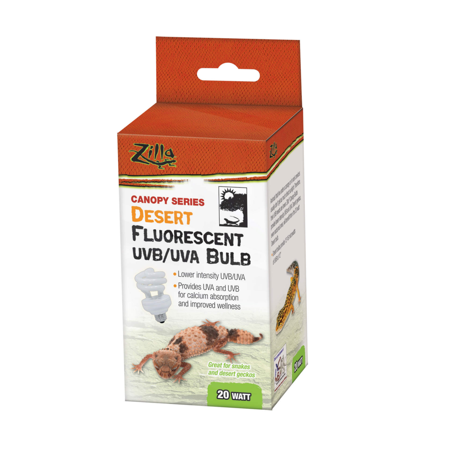 slide 3 of 4, Zilla Canopy Series Fluorescent UVB/UVA Bulbs Desert 20 W, 1 ct