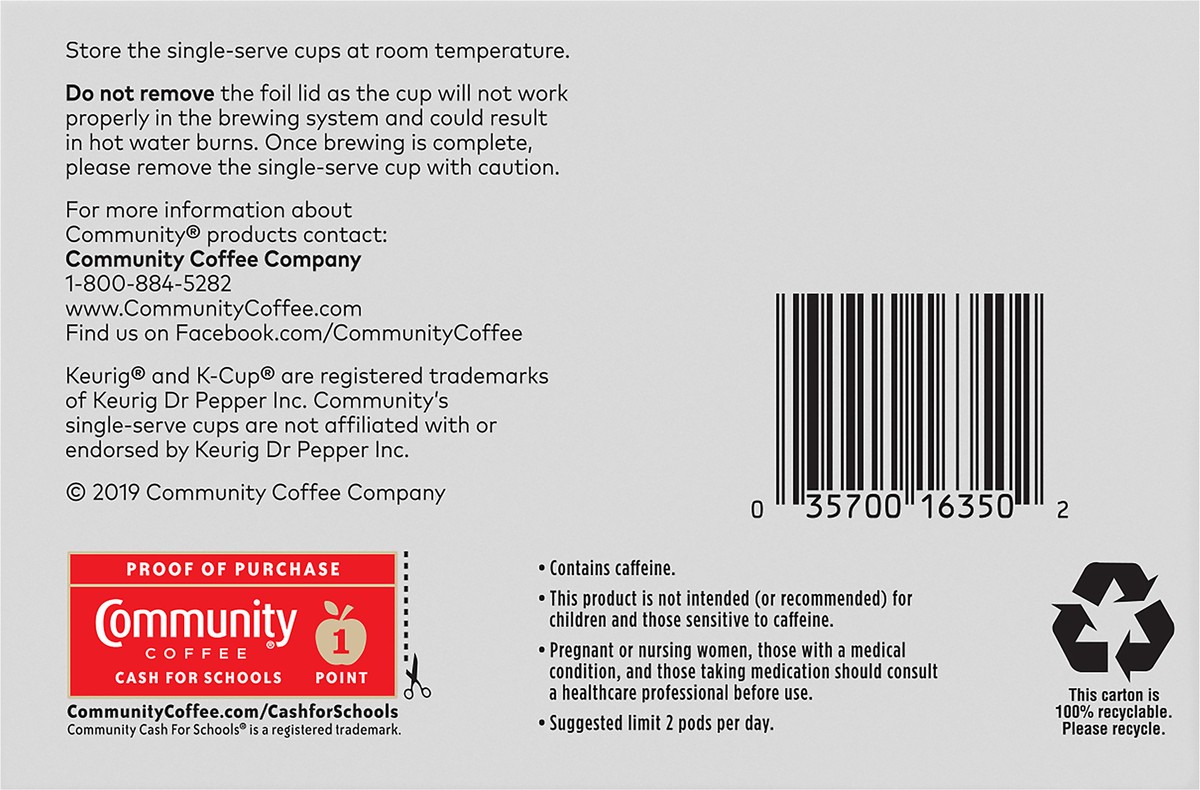 slide 4 of 9, Community Coffee Singe-Serve Cups Dark Roast 2x Caffeine Coffee 10 ea, 10 ct