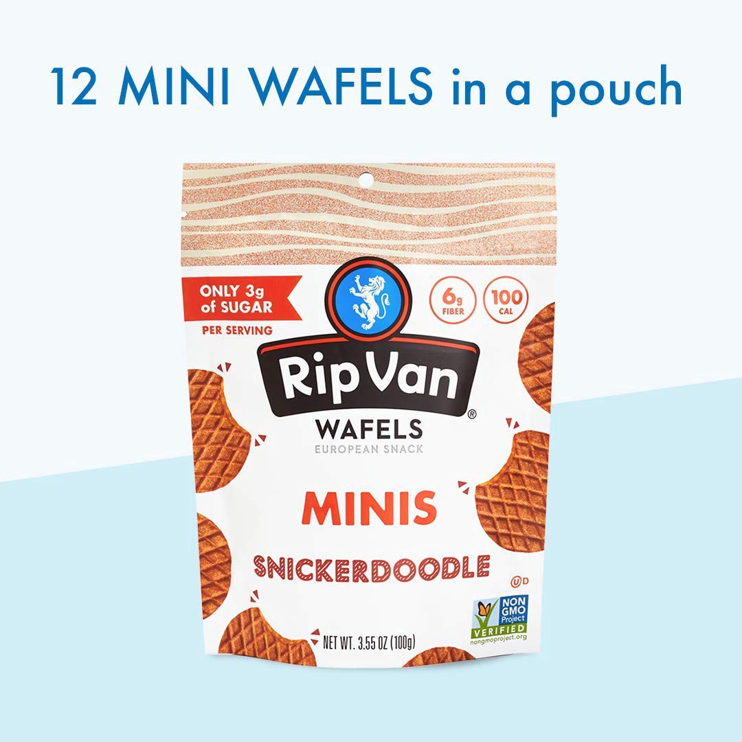 slide 2 of 5, Rip Van Wafel Mini Cookies Snack Pouch Snickerdoodle, 3.5 oz