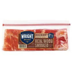 Wright Brand Hickory Real Wood Smoked Thick Cut Bacon, 24 oz Stack Pack