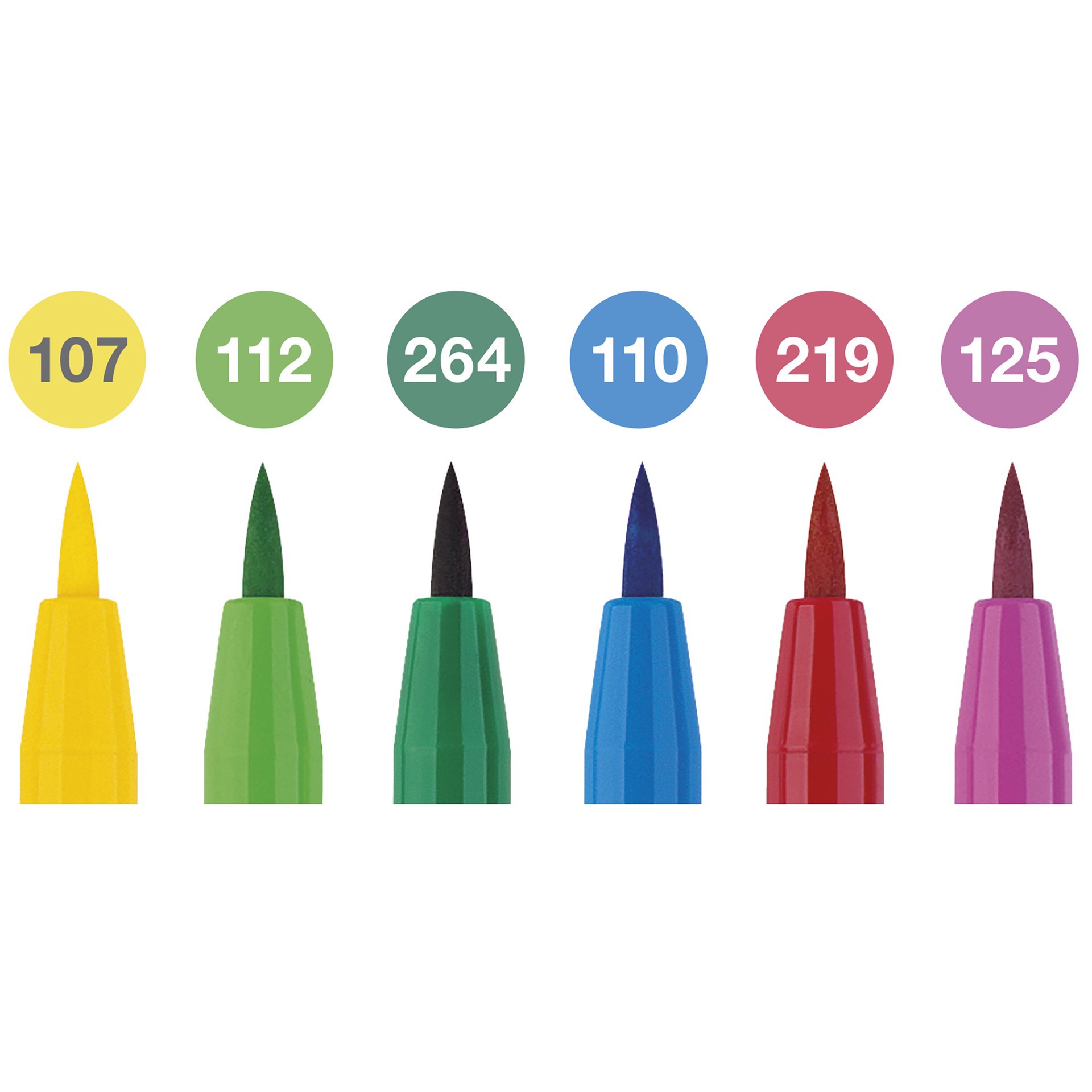 slide 3 of 4, Faber-Castell Pitt 6 Color Artist Brush Pen Set, 6 brush tip pens