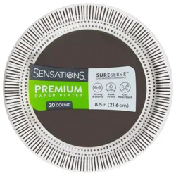 Sensations Premium 8.5 Inch Paper Plates 20 Each