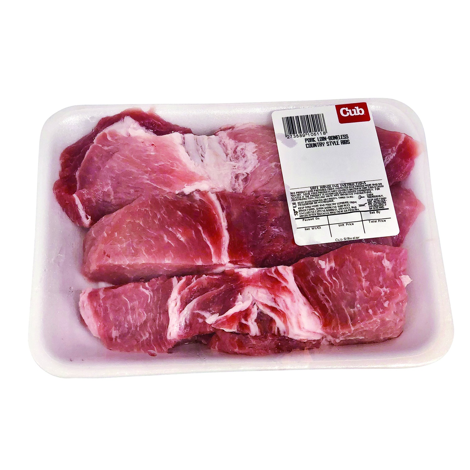 slide 1 of 1, Cub Pork Country Style Ribs, 0.95 Pound, per lb