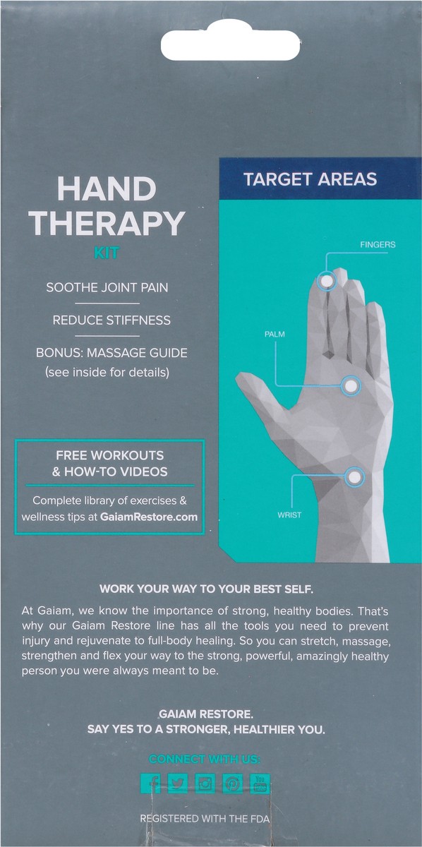 slide 5 of 9, Gaiam Restore Hand Therapy Kit 1 ea, 1 ct