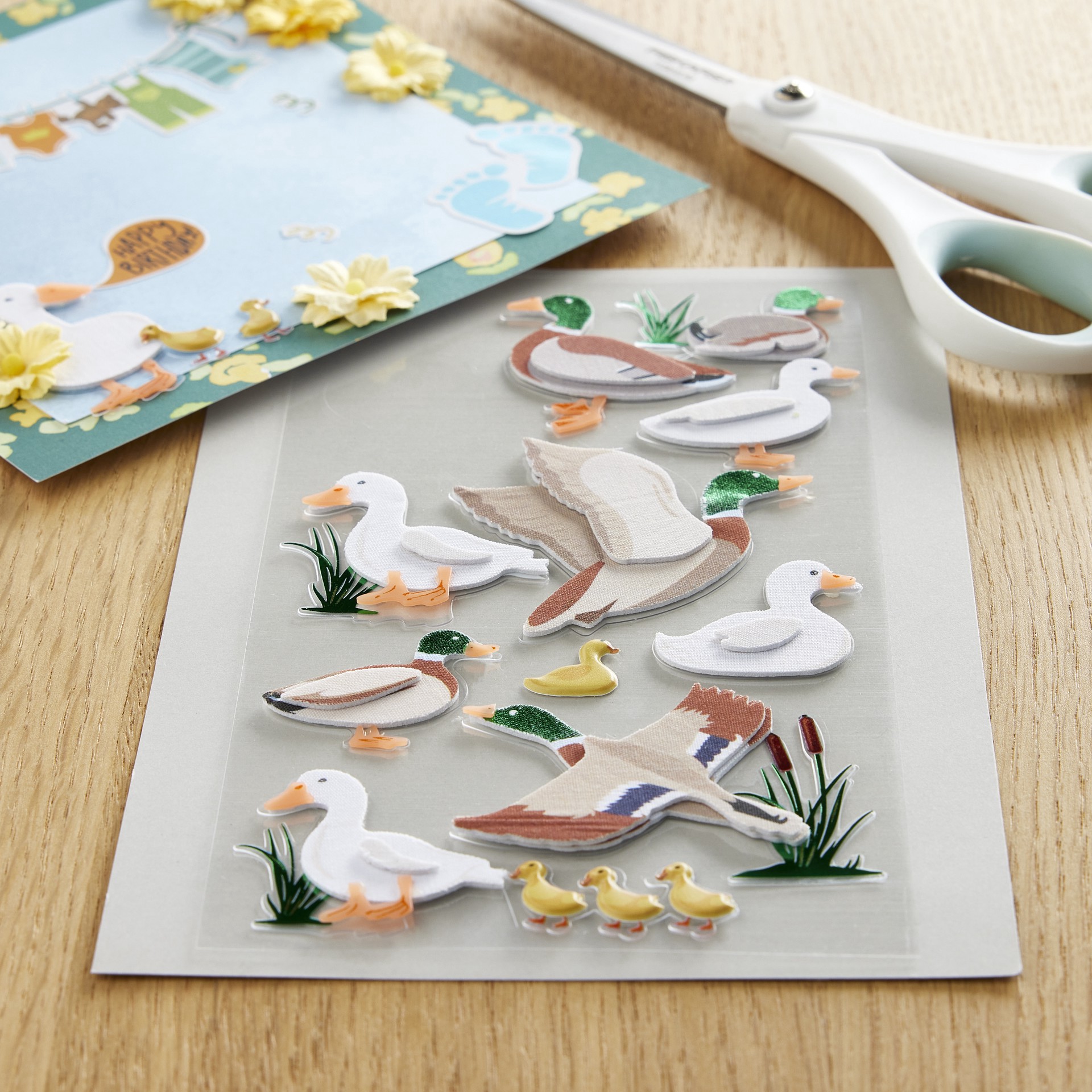 slide 3 of 3, Duck Stickers By Recollections, 3.75 in x 6.75 in