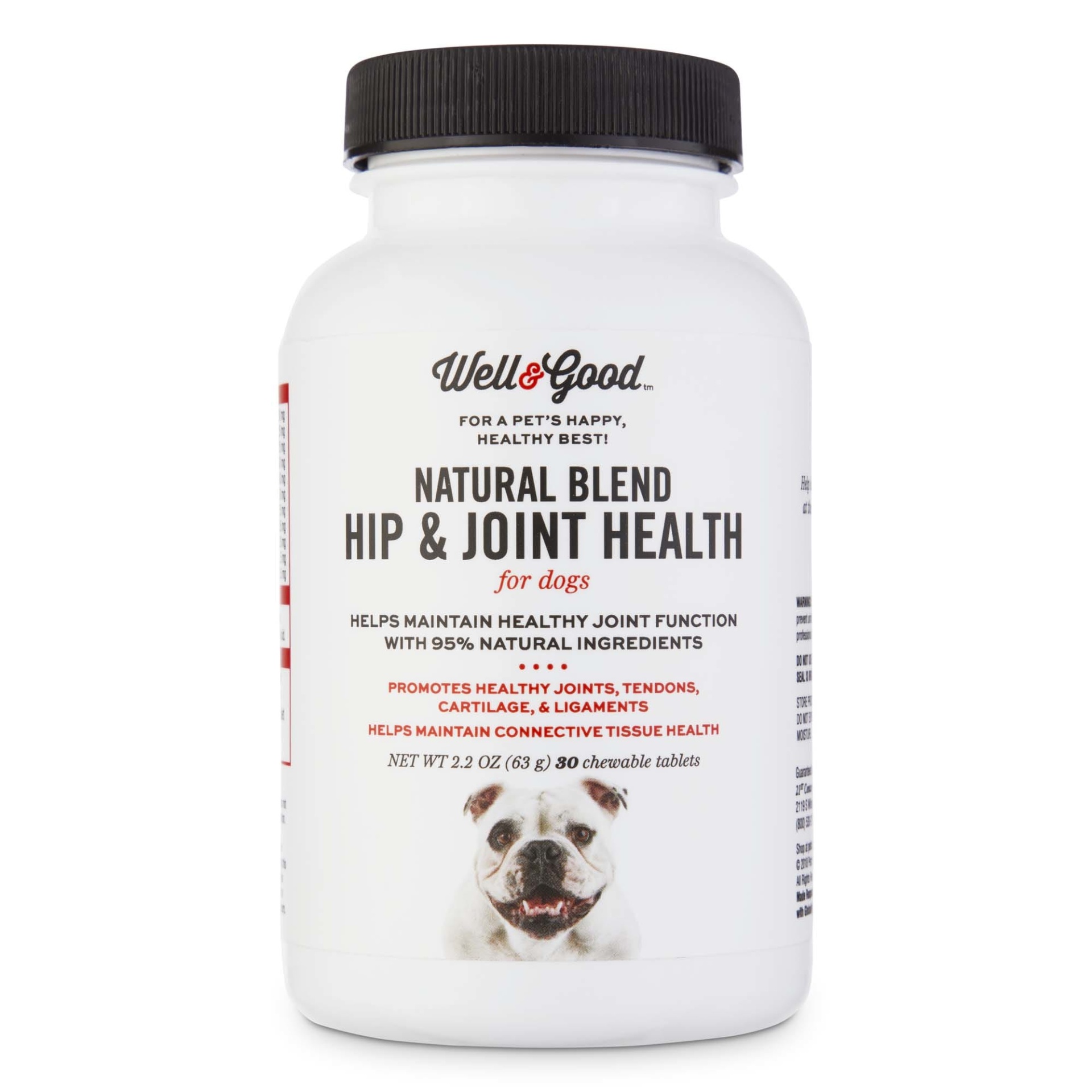 slide 1 of 1, Well & Good Natural Blend Hip & Joint Health Chewable Dog Tablets, 30 ct; 2.2 oz