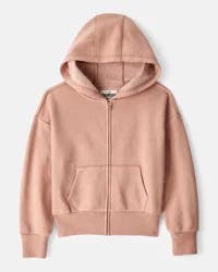 Oshkosh Girls Long-Sleeve Hooded Zip-Up Jacket - Brown Brown 6-6X