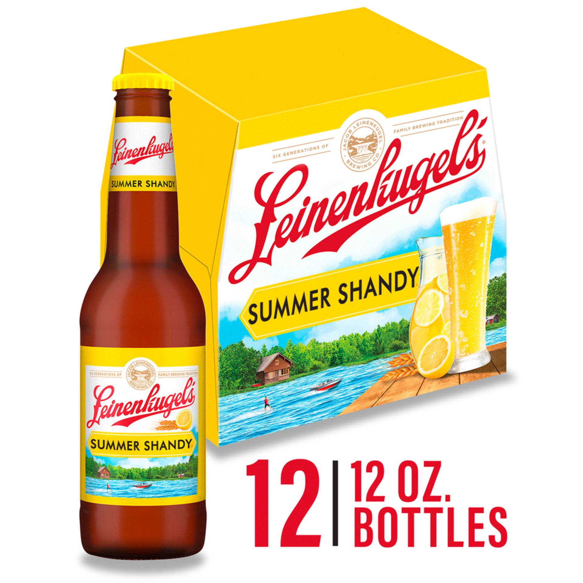 slide 1 of 5, Leinenkugel's Summer Shandy Craft Beer, 4.2% ABV, 12-pack, 12-oz beer bottles, 12 ct; 12 fl oz