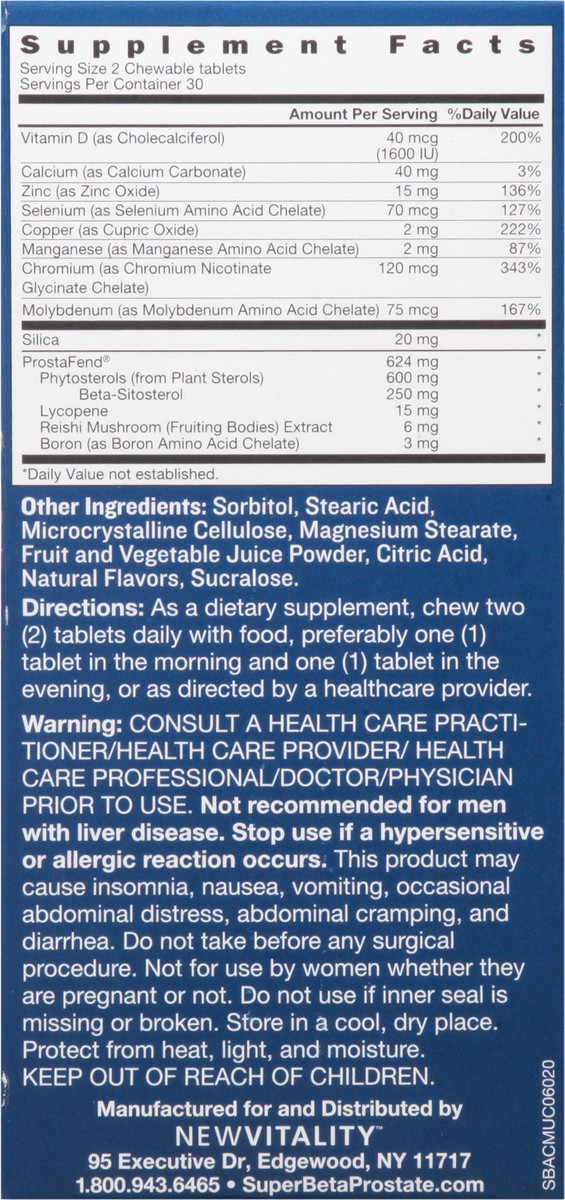 slide 2 of 13, Super Beta Prostate Advanced Chewable Tablets Natural Berry Flavor Chewables 60 60 ea Box, 60 ct