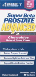 Super Beta Prostate Advanced Chewable Tablets Natural Berry Flavor Chewables 60 60 ea Box