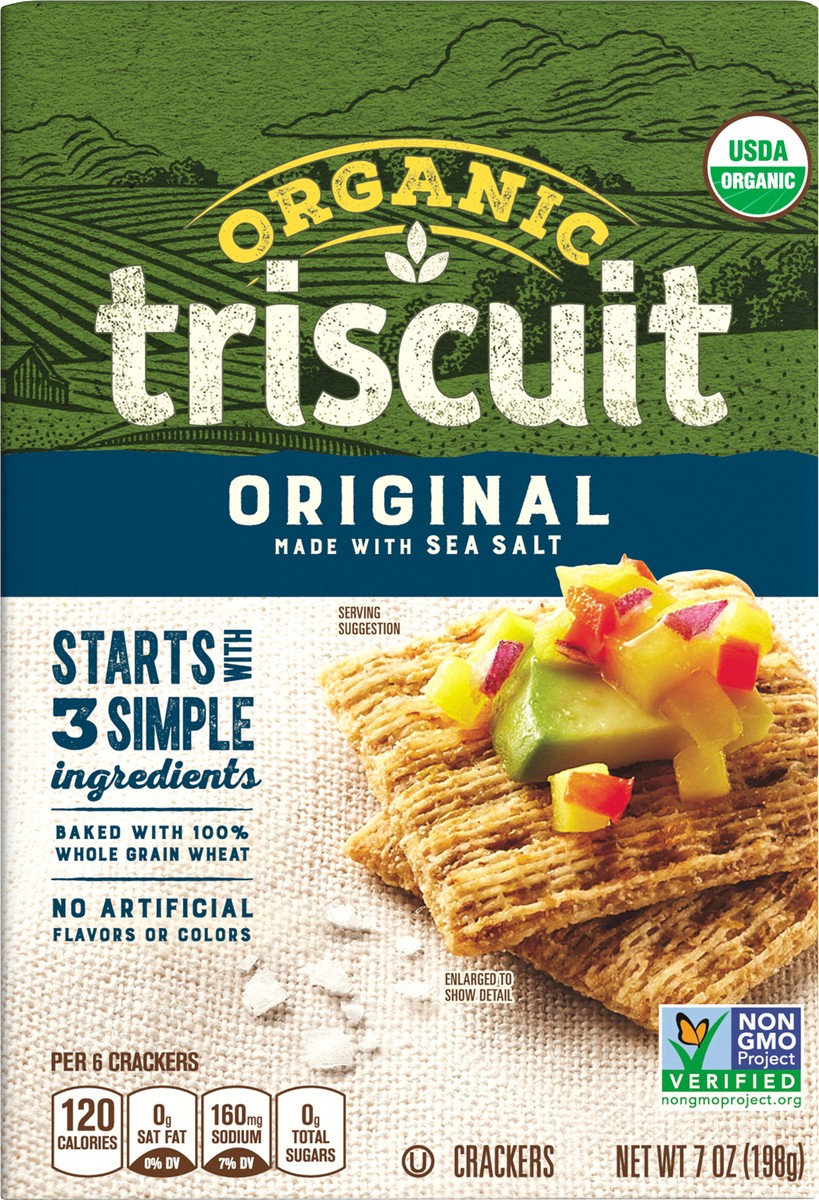 slide 6 of 9, Triscuit Organic Original Crackers, 7 oz