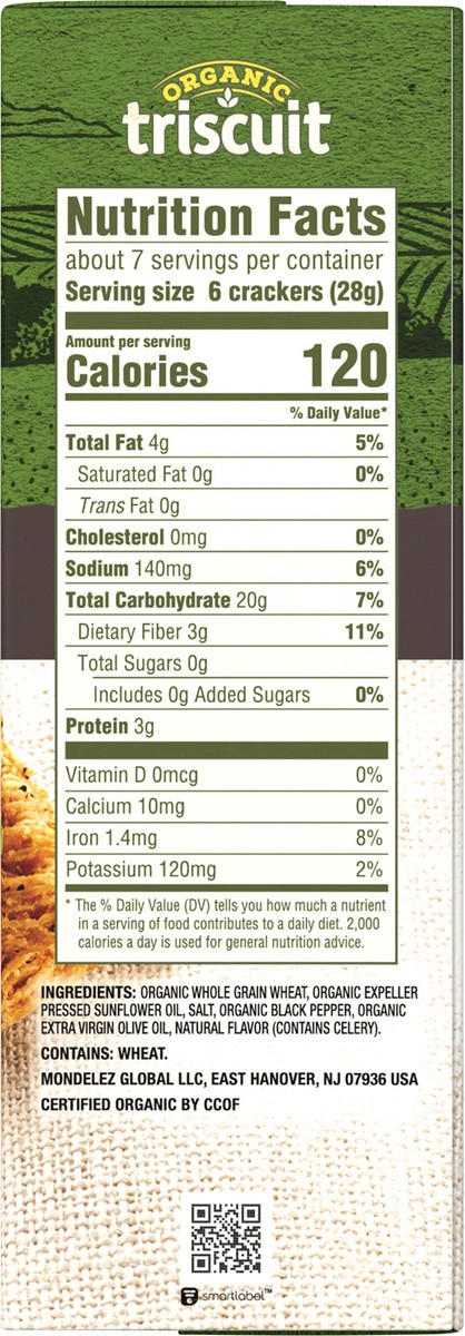 slide 8 of 9, Triscuit Organic Original Crackers, 7 oz