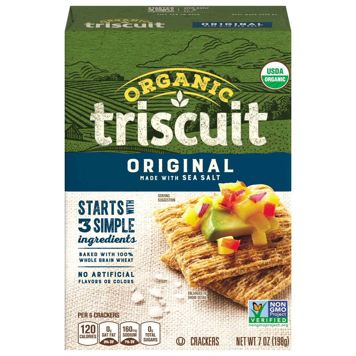 slide 1 of 9, Triscuit Organic Original Crackers, 7 oz