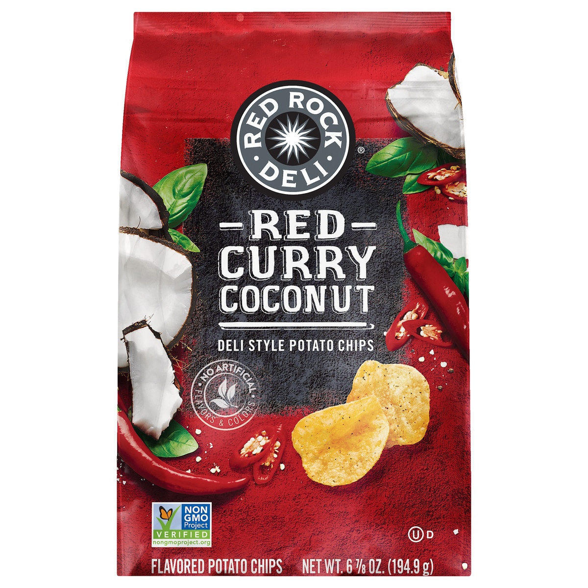 slide 1 of 4, Red Rock Deli Red Curry Coconut Potato Chips, 6.87 oz