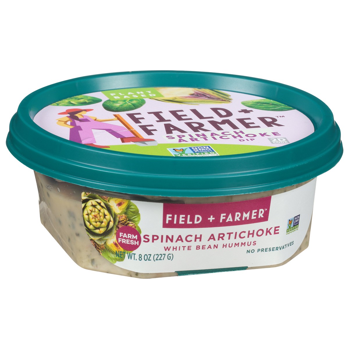 slide 8 of 13, Field + Farmer Spinach Artichoke Dip 8 oz, 8 oz