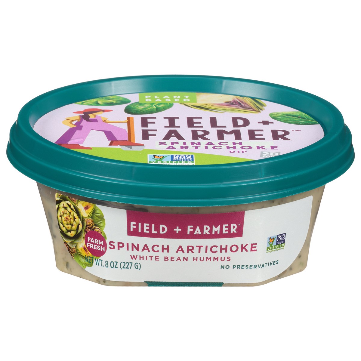 slide 9 of 13, Field + Farmer Spinach Artichoke Dip 8 oz, 8 oz