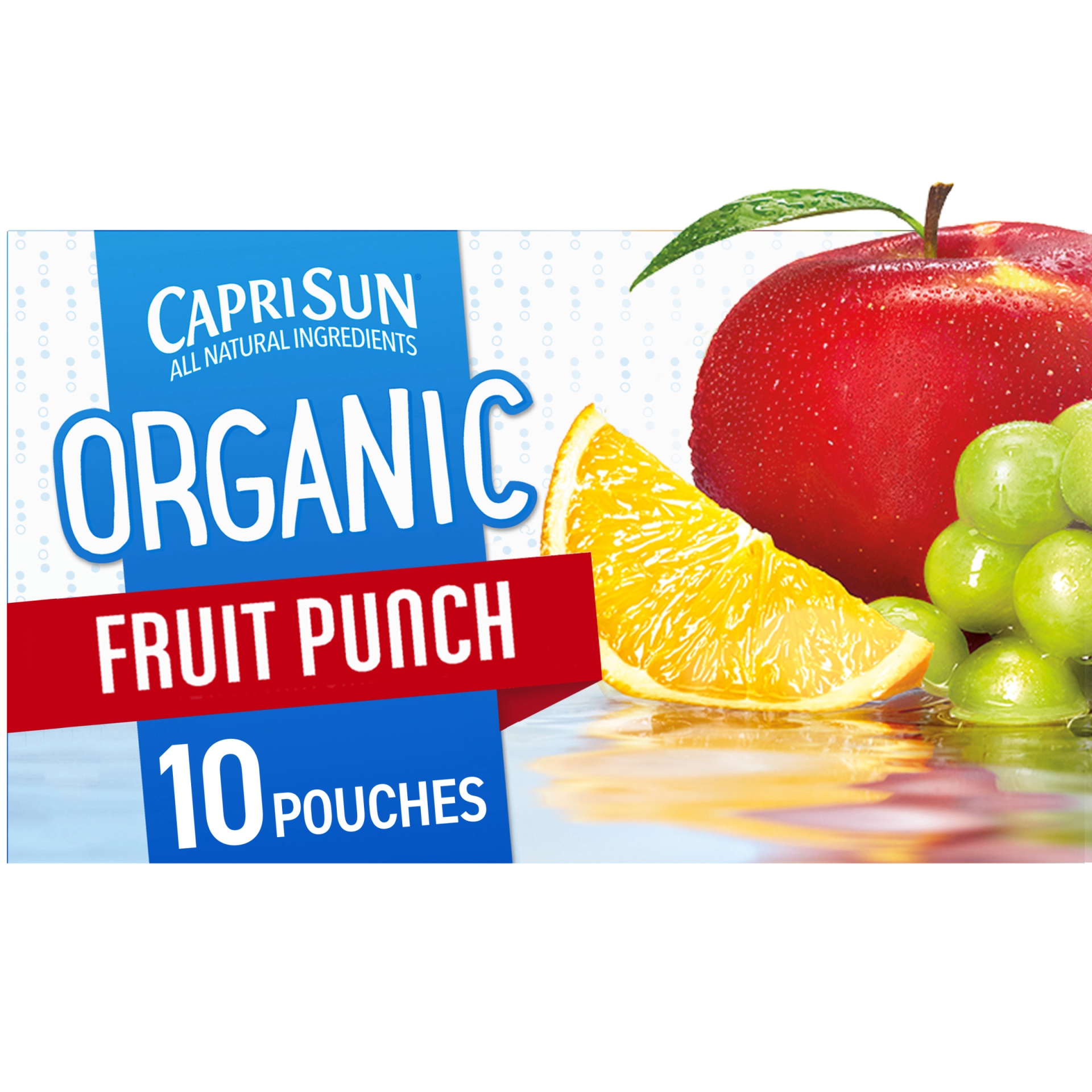 slide 1 of 7, Capri Sun Organic Fruit Punch Naturally Flavored Juice Drink Blend Pouches, 10 ct; 6 fl oz