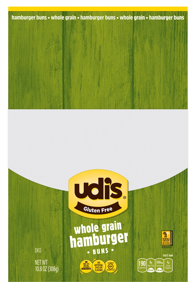 slide 8 of 9, Udi's Whole Grain Hamburger Buns 10.8 oz, 10.8 oz