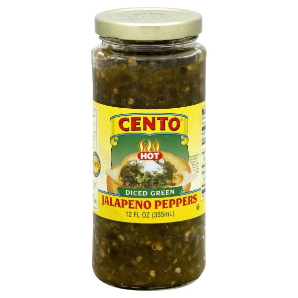 slide 1 of 1, Cento Jalapeno Peppers, Diced Green, Hot, 12 oz