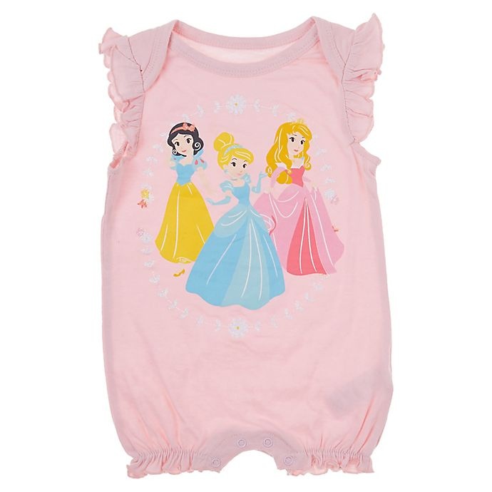 slide 2 of 3, Disney Baby Princess Rompers - Pink, 2 ct; 12 M