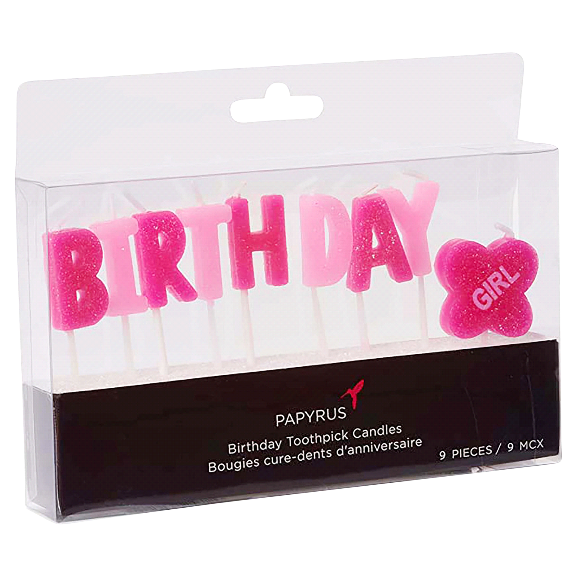 slide 2 of 5, Papyrus Birthday Candles, Girl Birthday (9-Count), 1 ct