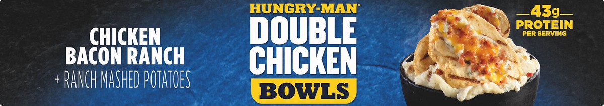 slide 7 of 13, Hungry-Man Double Chicken Bowls Chicken Bacon Ranch Chicken Bacon Ranch 15 oz, 15 oz