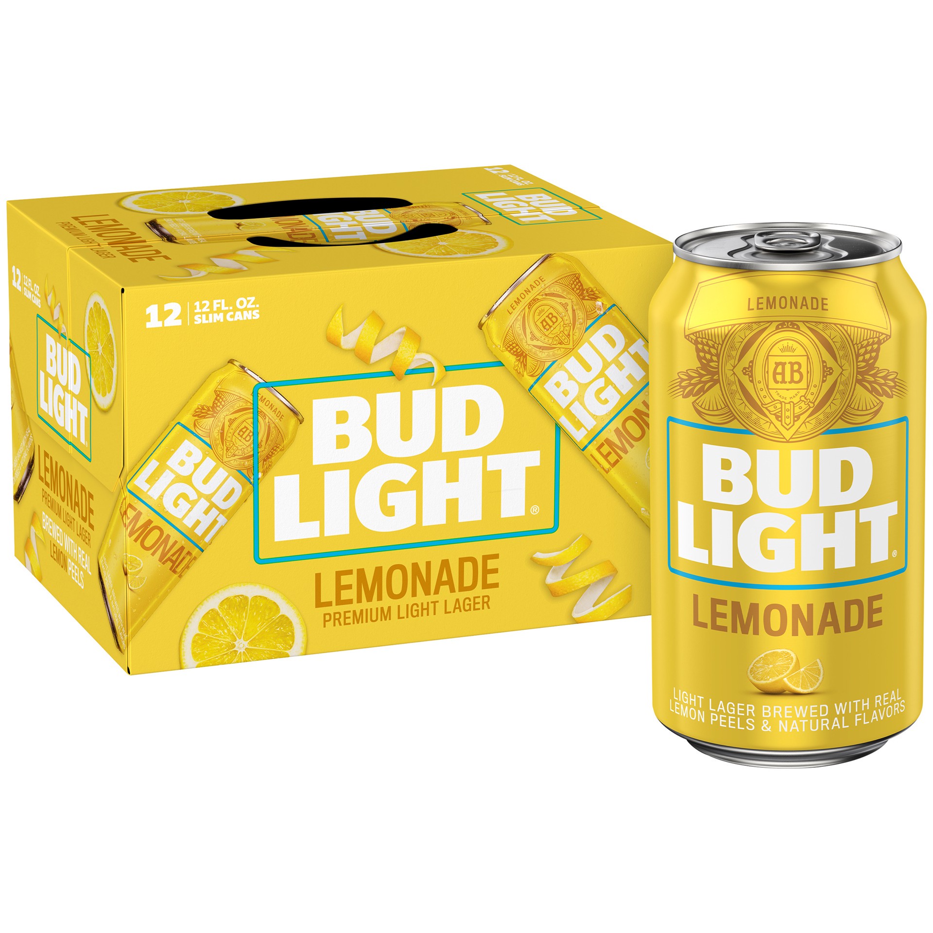 slide 1 of 3, Bud Light Lemonade, 12 Pack 12 fl. oz. Cans, 4.2% ABV, 12 oz