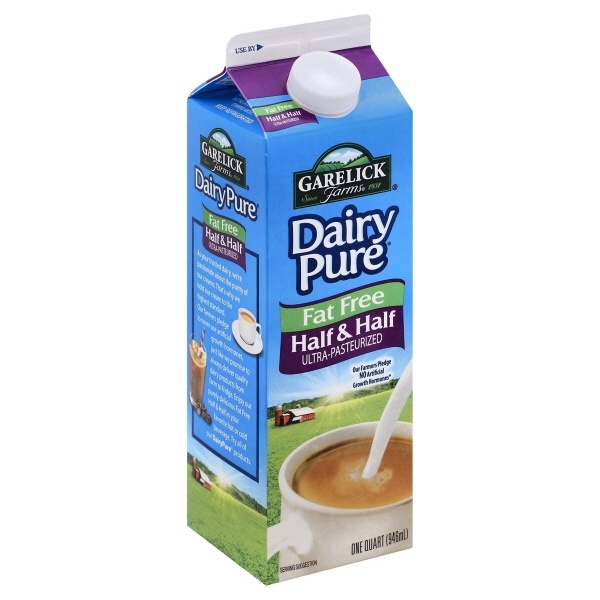 slide 1 of 1, Garelick Farms Dairy Pure Fat Free Half & Half Cream, 32 fl oz