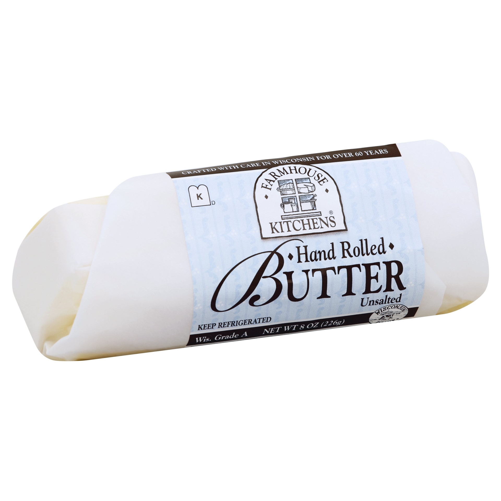 slide 1 of 5, Farmhouse Kitchens Butter - Farmhouse Hand Rolled Unsalted, 8 oz