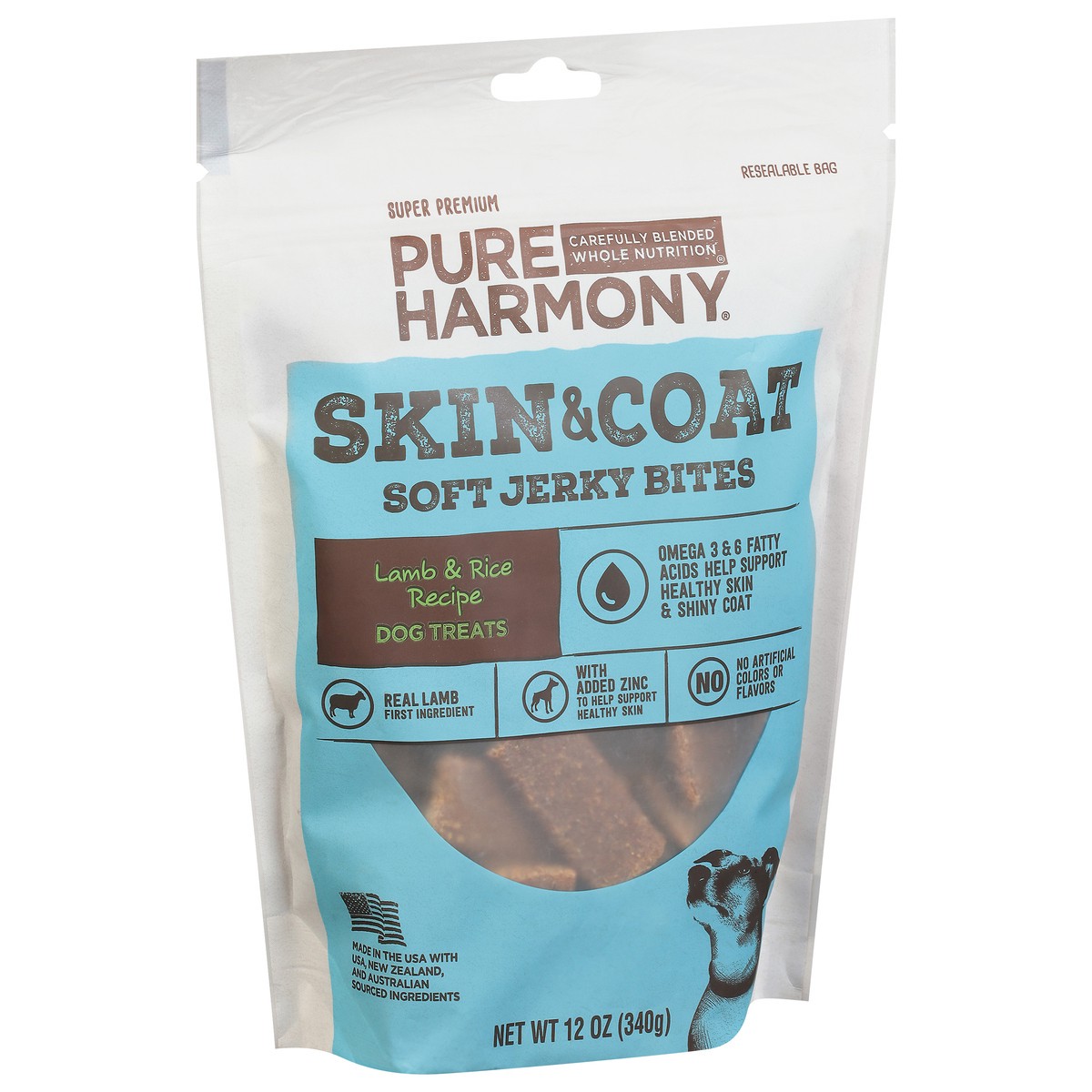 slide 5 of 15, Pure Harmony Super Premium Soft Jerky Bites Skin & Coat Lamb & Rice Recipe Dog Treats 12 oz, 12 oz