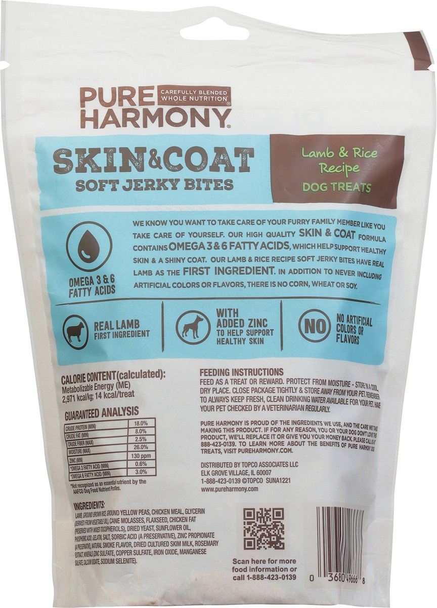 slide 9 of 15, Pure Harmony Super Premium Soft Jerky Bites Skin & Coat Lamb & Rice Recipe Dog Treats 12 oz, 12 oz