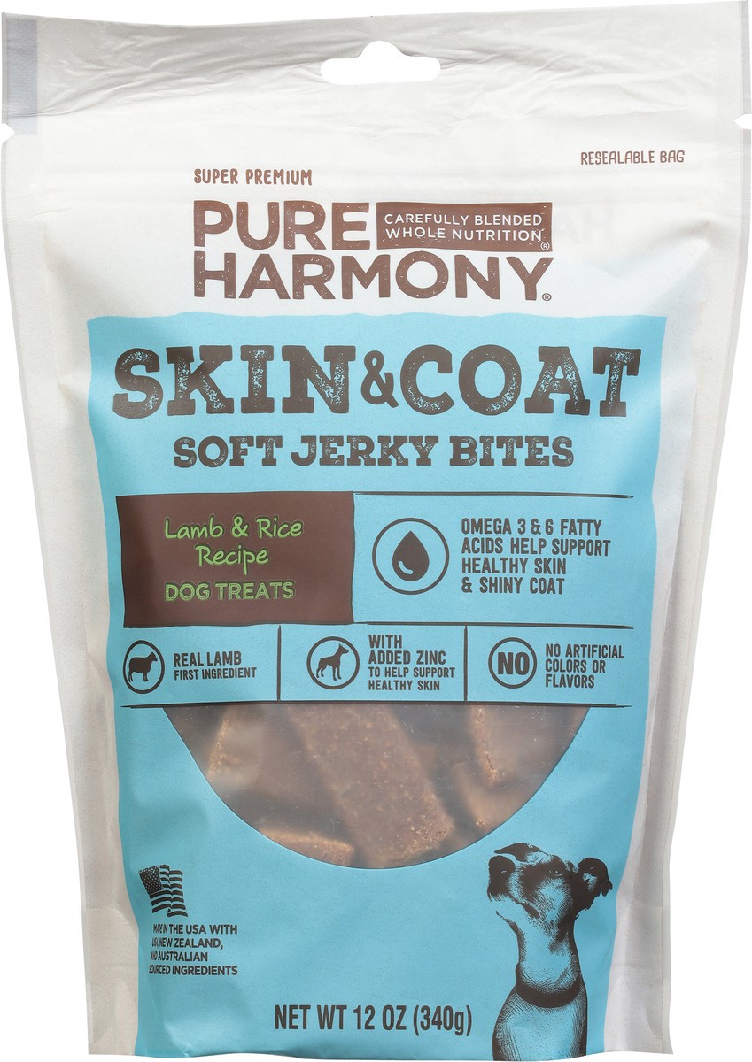 slide 6 of 15, Pure Harmony Super Premium Soft Jerky Bites Skin & Coat Lamb & Rice Recipe Dog Treats 12 oz, 12 oz