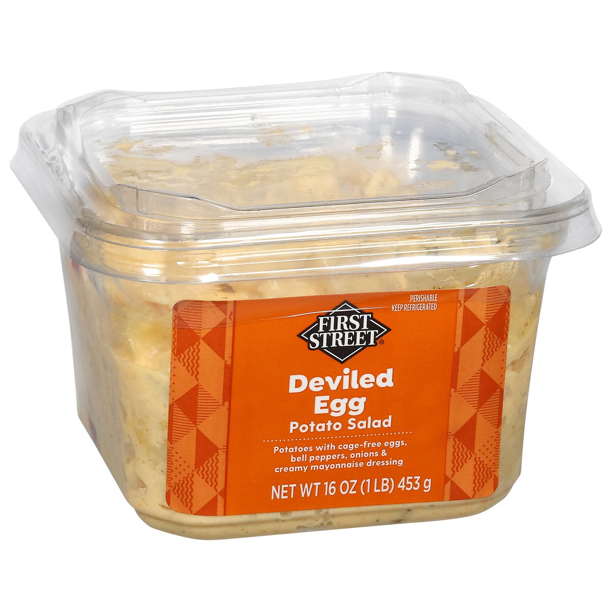 slide 3 of 4, First Street Deviled Egg Potato Salad, 16 oz