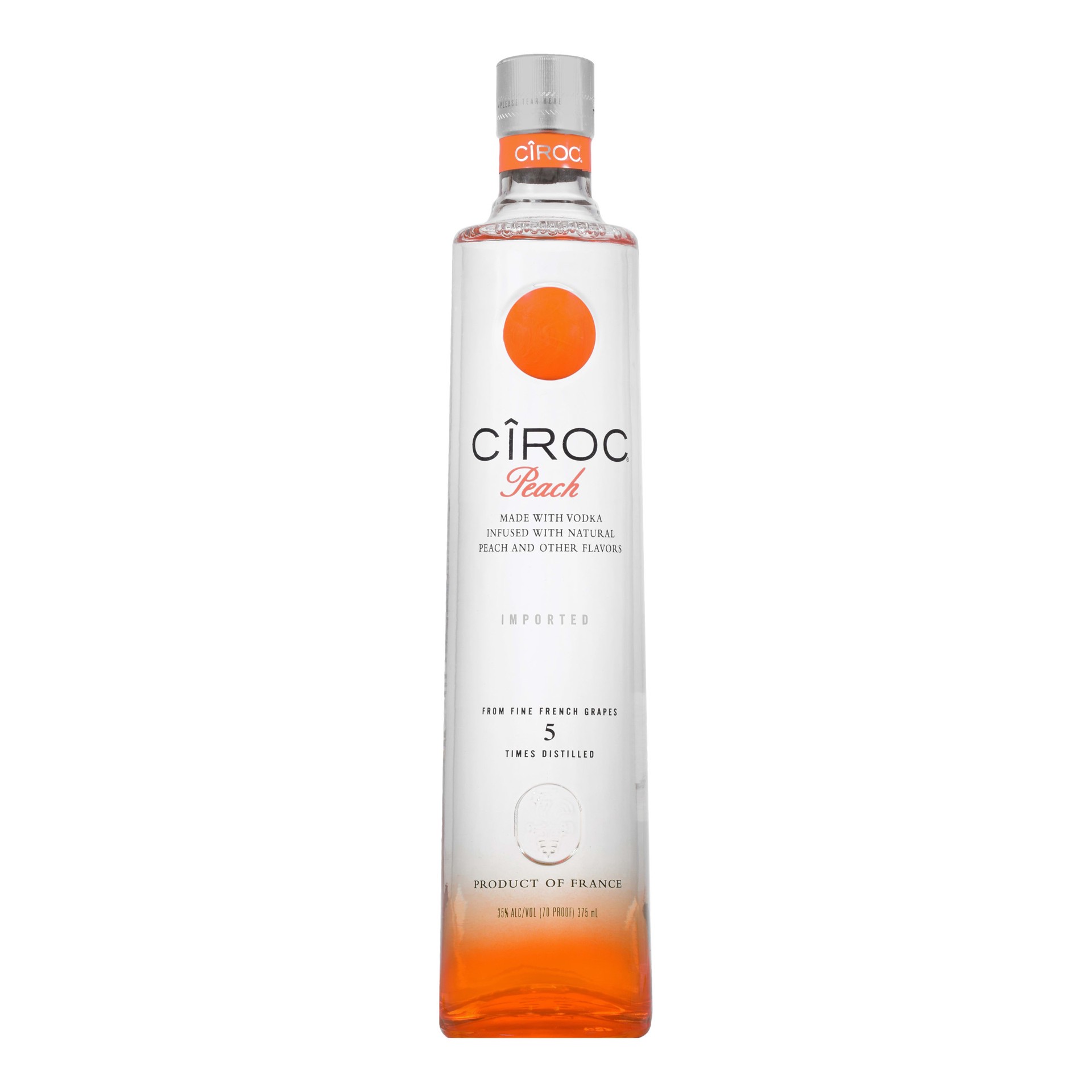 slide 1 of 3, CIROC Peach (Made with Vodka Infused with Natural Flavors), 375 mL, 375 ml