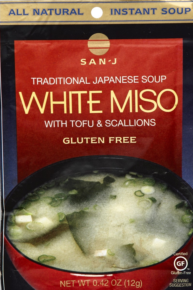 slide 3 of 3, San-J Traditional Japanese Soup White Miso with Tofu & Scallions, 0.42 oz