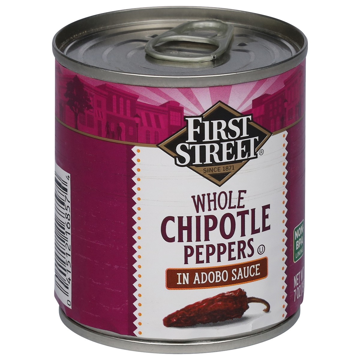 slide 3 of 4, First Street Fs Chipotle Peppers In Adobe, 7 oz