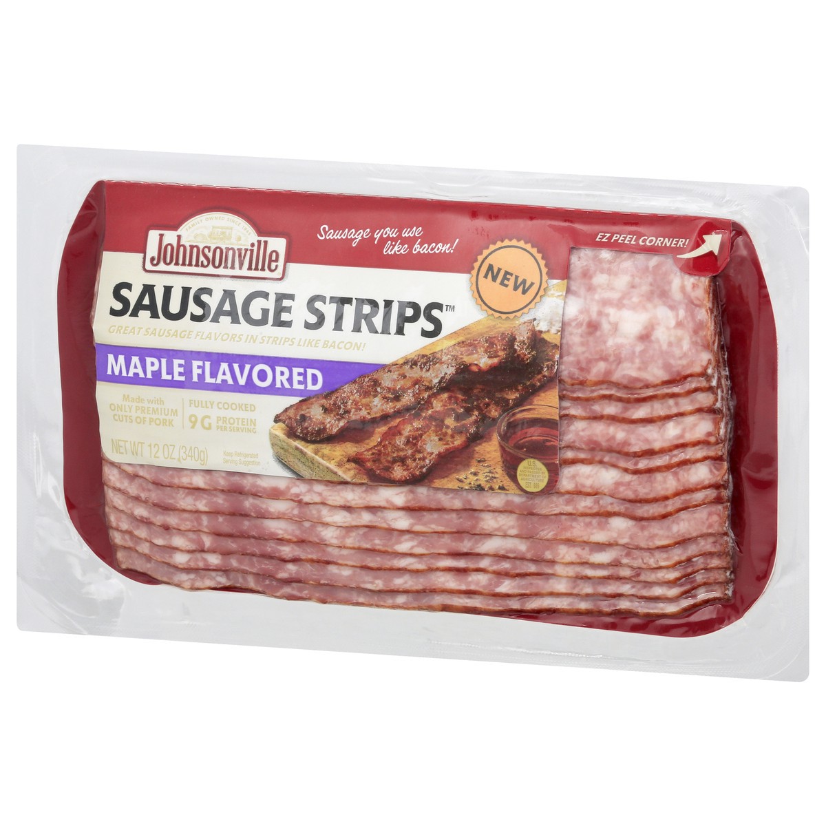 slide 3 of 13, Johnsonville Maple Flavored Sausage Strips 12 oz, 12 oz