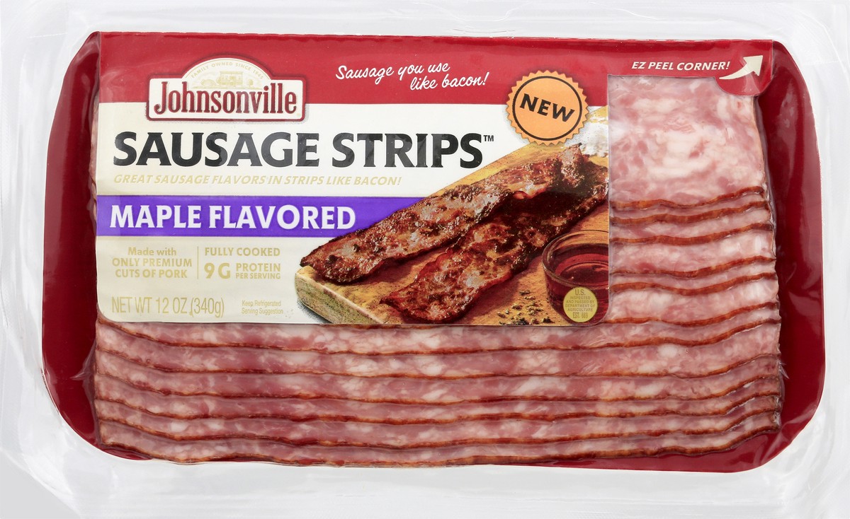 slide 12 of 13, Johnsonville Maple Flavored Sausage Strips 12 oz, 12 oz