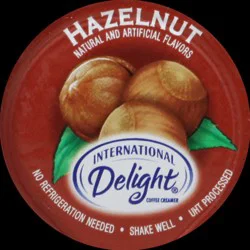 International Delight Coffee Creamer Singles, Hazelnut, Shelf Stable Flavored Creamer, 288 Ct, 0.44 FL OZ, Pre-Portioned Creamers