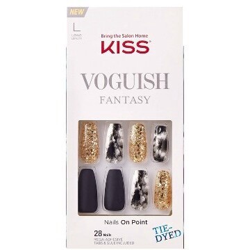 slide 1 of 4, Kiss Voguish Fantasy Long Length Tie-Dyed Nails On Point 28 ea, 28 ct