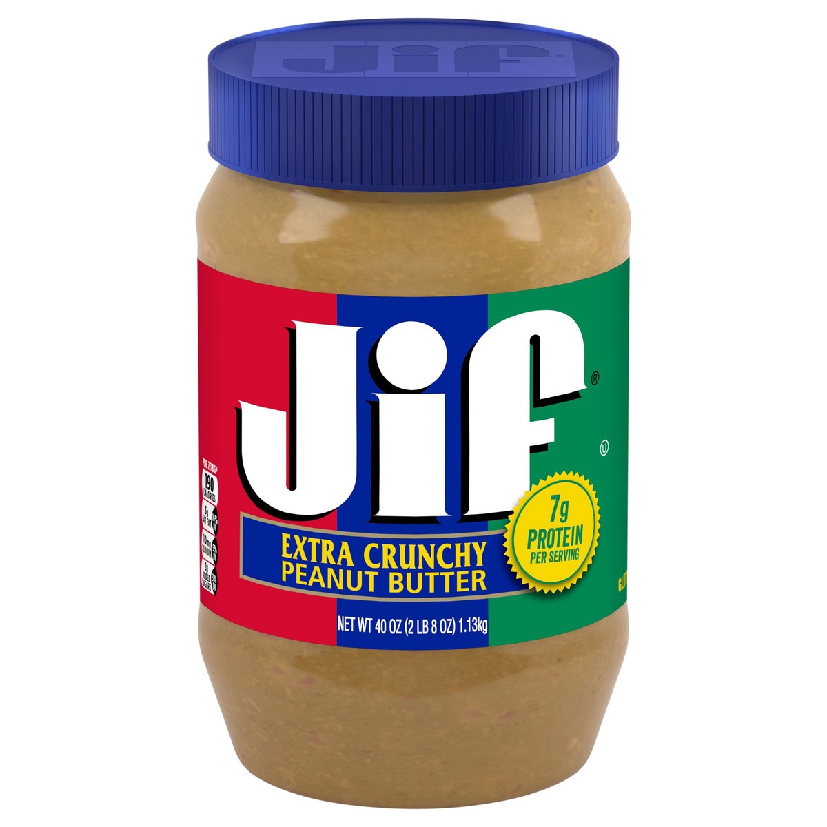 slide 1 of 1, Jif Extra Crunchy Peanut Butter, 40-Ounce Jar, 40 oz
