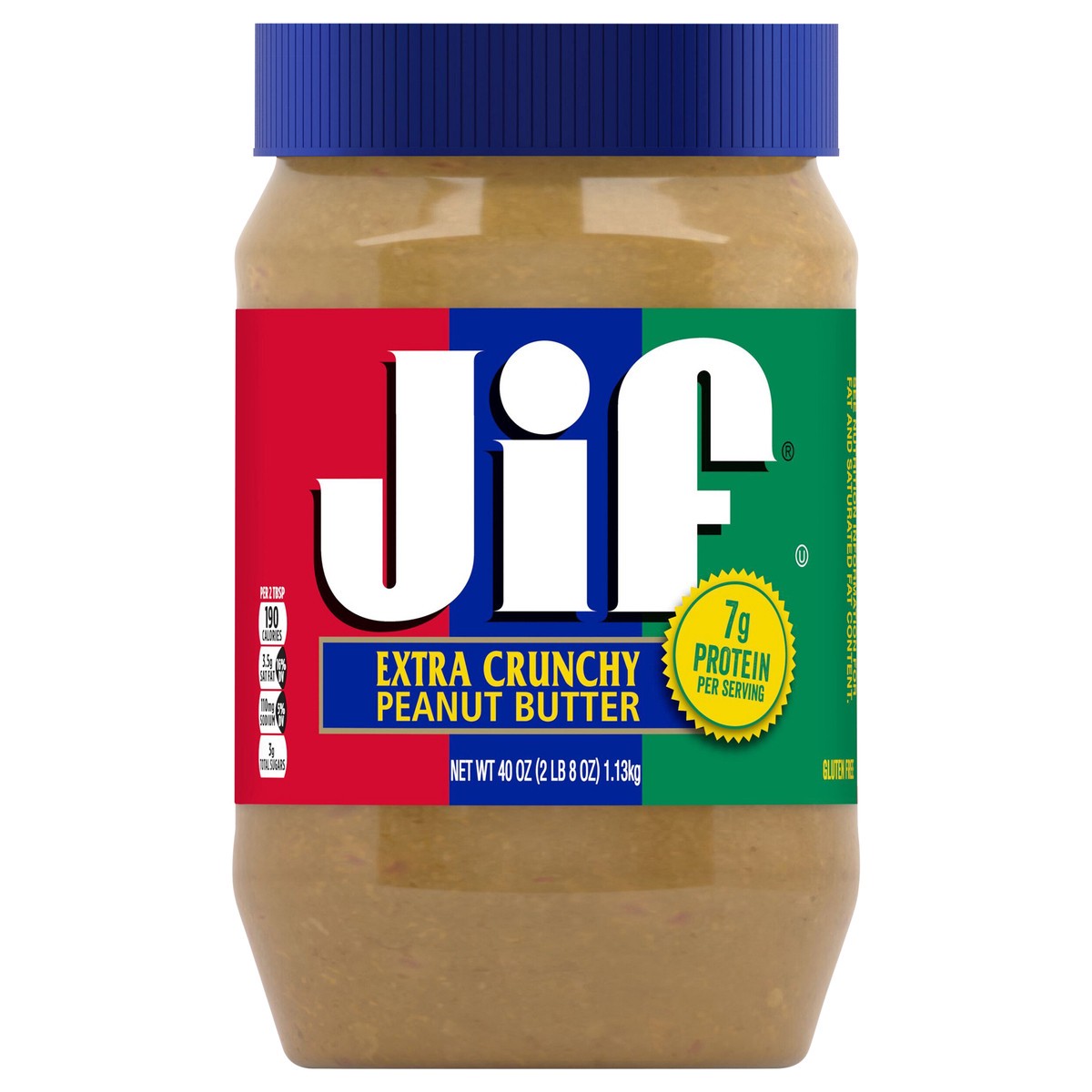 slide 1 of 4, Jif Extra Crunchy Peanut Butter, 40-Ounce Jar, 40 oz