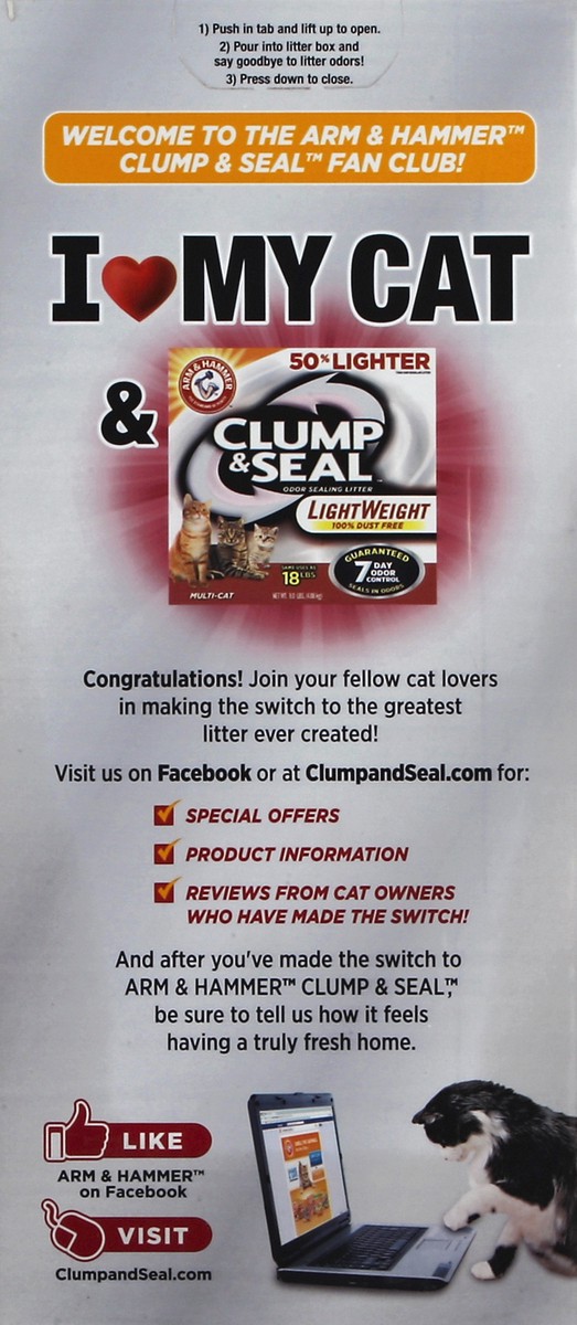 slide 4 of 4, Arm & Hammer Clump & Seal Lightweight Cat Litter, Multi Cat, 15lb, 15 lb