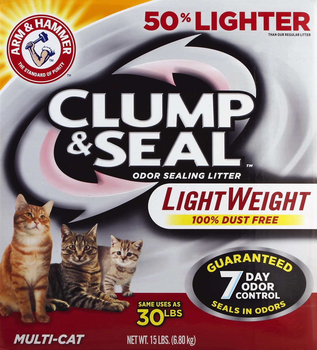 slide 2 of 4, Arm & Hammer Clump & Seal Lightweight Cat Litter, Multi Cat, 15lb, 15 lb