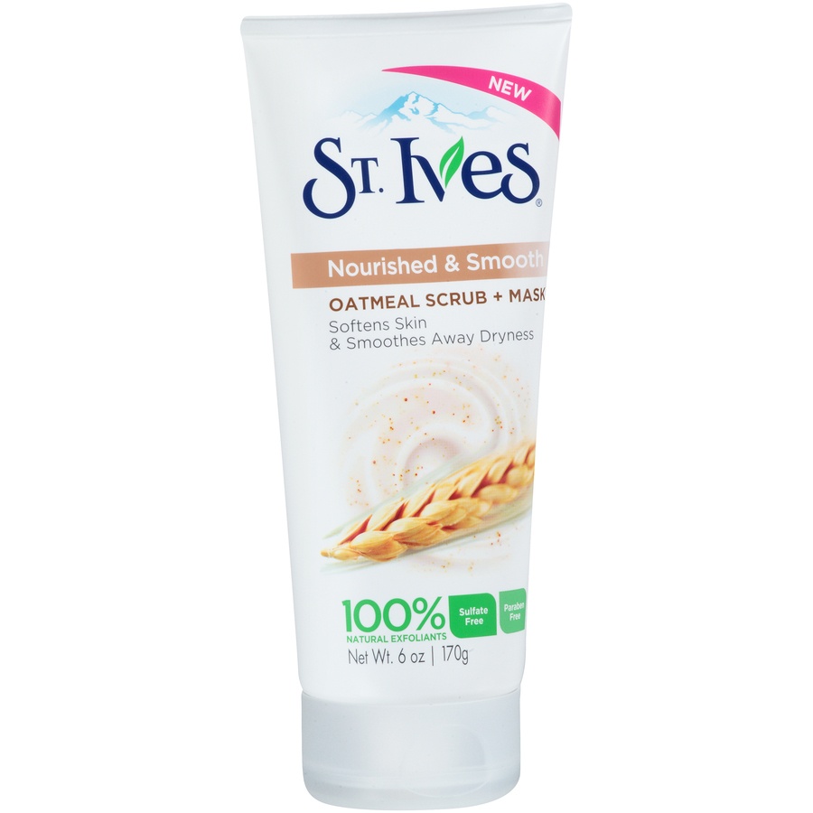 slide 2 of 7, St. Ives Nourished and Smooth Oatmeal Scrub and Mask, 6 oz