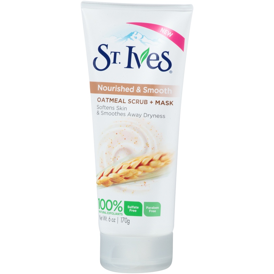 slide 3 of 7, St. Ives Nourished and Smooth Oatmeal Scrub and Mask, 6 oz