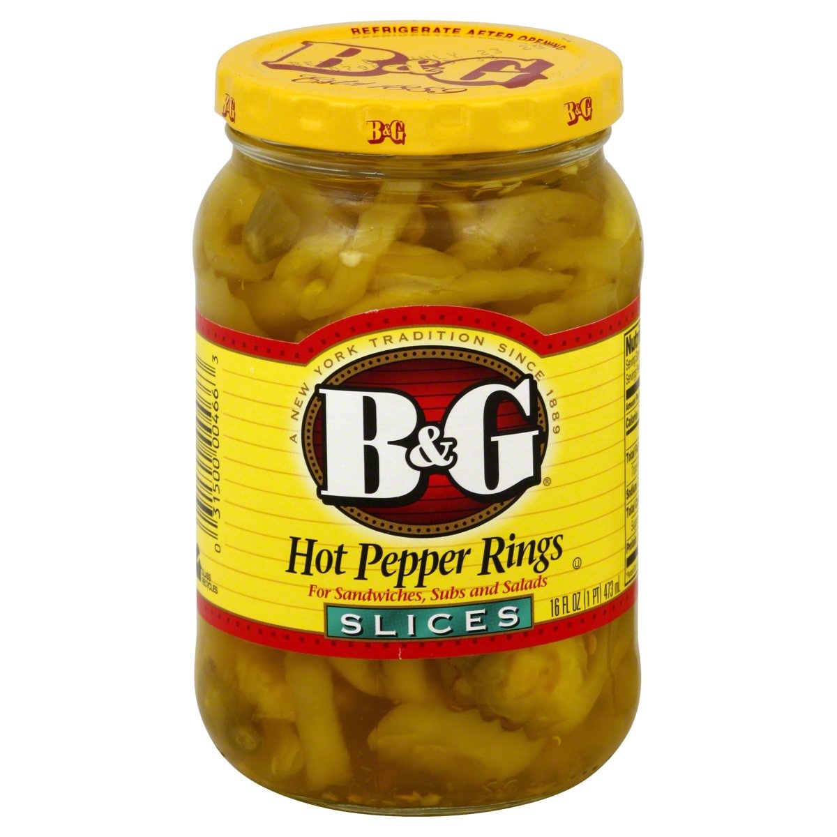 slide 1 of 1, B&G Hot Pepper Rings Slices, 16 fl oz